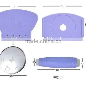 New Saloon Express Stamping Kit 5 Pcs Round Disc + Stamper+scraper thumbnail-2