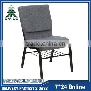 Wholesale Metal Church Chair With Bookrack Used Church Chair for Sale thumbnail-1
