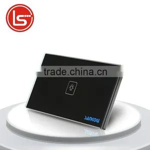 US/AU Standard 1Gang2Way ON/OFF Light Lamps Touch Switch Black Toughened Glass Panel +LED Factory Direct thumbnail-1