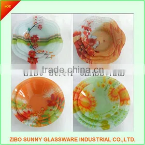 Decorative Round Clear Glass Dinner Plate thumbnail-1