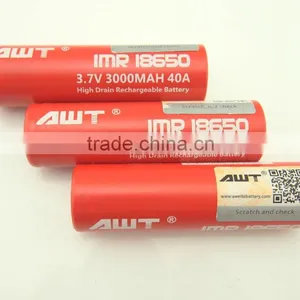Shenzhen Supplier cj 18650 Battery AWT 18650 3000mAh 40A Ecig Mod Vape Box Mod cj 18650 Battery thumbnail-4