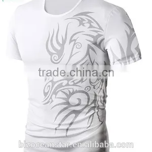 Foreign Trade Preferential Wholesale Fashion Euramerican Style Big Yards Dragon Pattern Printed T-shirts Round Collar thumbnail-4