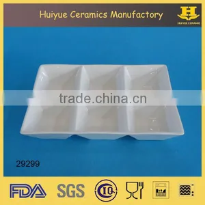 Ceramic Plates With 6 Compartment, Porcelain Hotel Serving Plate thumbnail-1