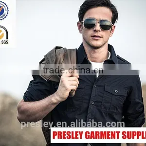2016 New Arrival Cotton Slim Fit Casual Designer Men Shirt Made in China thumbnail-1