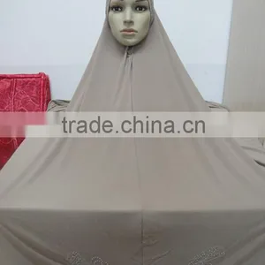 H302 New Style Big Size Hijab With Stones,no Stiff on Front,pray Hijab thumbnail-5