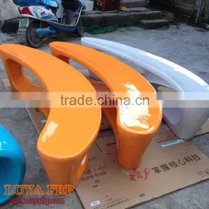 Fiberglass Moon Bench Chair 2M Long Stool Resin Furniture Fashion for Public Rest Area thumbnail-1