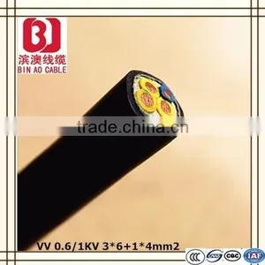 VV 0.6/1KV 4 Copper Cores PVC Insulated PVC Sheated Electric Power Cable thumbnail-1