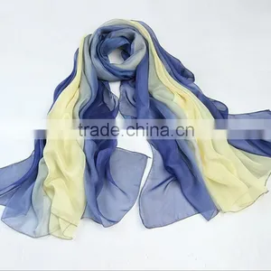 100%silk Multi-coloured Long Silk Scarves thumbnail-5