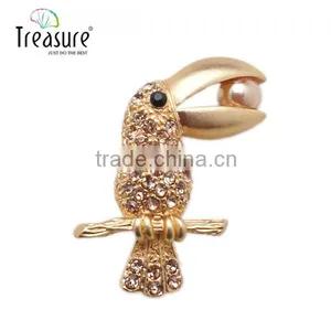 Latest Model Fashion 2015 New Products Parrot Fashion Rhinestone Men's Brooch Jewelry China thumbnail-1
