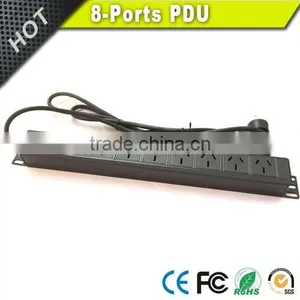 Vision Aluminum Alloy Rackmount 19inch 8 Ports PDU in Black thumbnail-1