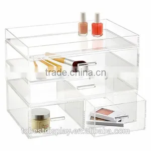 Excellent Acrylic Jewelry & Cosmetic Storage Display Boxes/acrylic Cosmetic Makeup Organizer With 3 Drawers and Top Open thumbnail-3