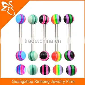 Wholesale Straight Tongue Bars Rings High Quality Resin Colorful Tongue Rings for Young thumbnail-2
