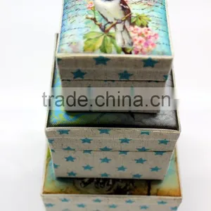 Custom Image Top Printed Cotton Fabric Gift Box - Set of 3 thumbnail-2