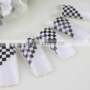 Black &whiteglitter False Nail Art 10 Sizes Artificial Nail Tips thumbnail-1