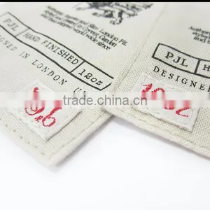 Custom Made Two Layers Canvas Silk Sreen Print Stiching Cotton Label thumbnail-1