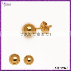 Hot Selling 316 Stainless Steel Ball Cartilage Custom Gold Stud Earrings thumbnail-1