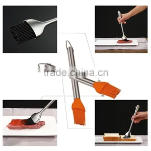 BBQ Tools 430 Stainless Steel Handle Silicone Bristle Cooking Oil Brush thumbnail-6