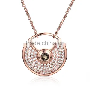 925 Sterling Silver 18k Gold Plated Necklace Jewelry Wholesale Jewelry SNO030R thumbnail-1