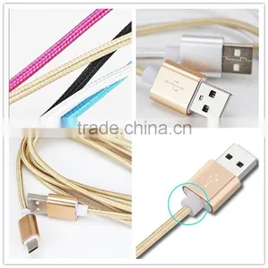 Durable 1m Nylon Braided Usb Cable for Android Phones, Micro Usb v8 Charger Cable Charging Cord thumbnail-1