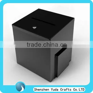 Elegant Red Acrylic Ballot Box Acrylic Donation Box Acrylic Voting Box With Brochure Holder thumbnail-3