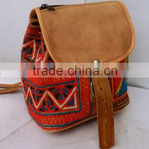 Real Goatleather Messenger Bag/shoulder Bag With Hand Crafted Embroidery thumbnail-1