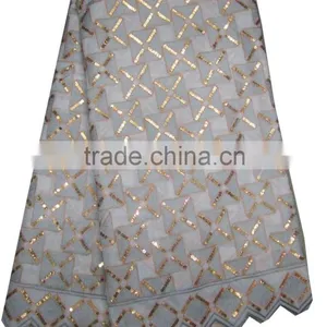 African Organza Lace With Sequins Embroidery CL8144-1gray thumbnail-1