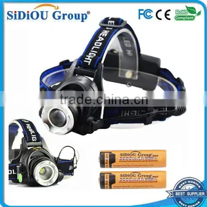 Sidiou Group 1800Lm XM-L T6 10W Focus LED Headlamp Light With 2 X 3.7V 3000mAh 18650 Rechargeable Battery and Battery Charger thumbnail-1