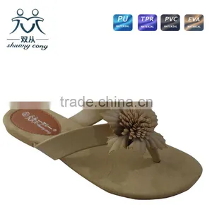 Fuzzy Summer Newest Style Flower With Rhinestone Female Slipper thumbnail-1