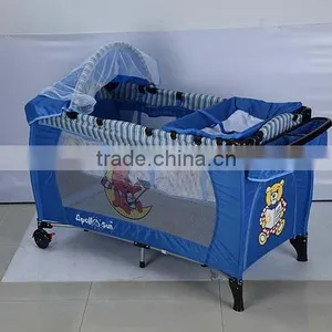 Foldable Crib for Baby, Canopy Portable Baby Crib, Changing Table Baby Rocking Crib thumbnail-1