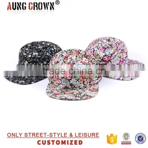 Custom Floral 5 Panel Hat Blank Wholesale thumbnail-1