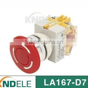 Red Sign Mushroom Emergency Stop Push Button Switch Silver Contact Grade A D7-11ZS thumbnail-1