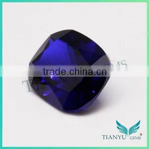 Artificial Gem Wholesale Loose Gemstones 35# Cushion Shape Deep Aquamarine Gemstone thumbnail-3