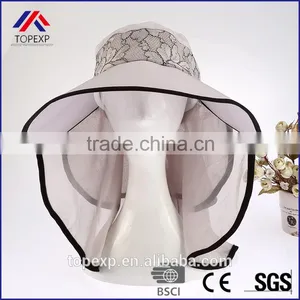 Travel Sun Hats For Women Chiffon Cape thumbnail-5