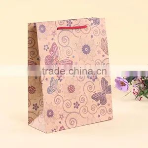 Hot Sell Butterfly Printed Recycle Paper Gift Bag With Handle thumbnail-1