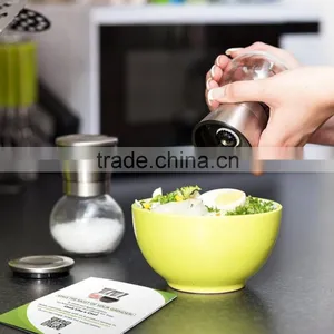 Manual Glass Spice Bottle Grinder/pepper and Salt Mill 6 Oz Glass Body and 5 Grade Adjustable Ceramic Rotor thumbnail-2