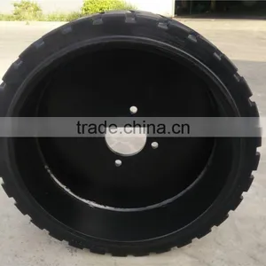 Genie Scissor Lift Platform Wheel Solid Tire With Rims Wheel 22x7x17 3/4 thumbnail-3