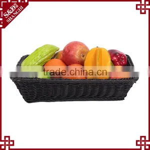 Classic and Durable Food Grade Plastic Wicker Hand Woven Bread Basket for Bakery Display thumbnail-6
