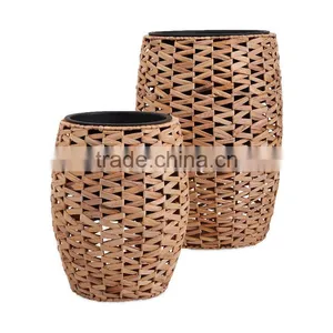 Novelty Planters Indoor Decorative Flower Pot Stand Straw Woven Flower Pot Molds thumbnail-2
