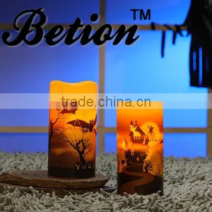 Flameless Candles Led Halloween Decorative Candles 3''x6'' Halloween Wax Candles Led Pillar Candles thumbnail-3