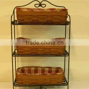3-tier Rotatable Floor Standing Flower/Fruit/Vegetable Stand Basket thumbnail-4