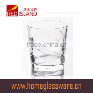 300ml Clear Glass Cup With Small Bubbles at the Bottom and Embossed Letter for Drinking thumbnail-3