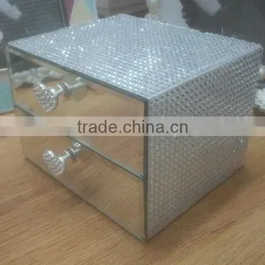 Hot Sales Handmade Mirrored Jewelry Boxes With 2 Drawers thumbnail-1