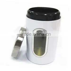 3 Pieces White Stainless Steel Window Storage Canister Set thumbnail-3