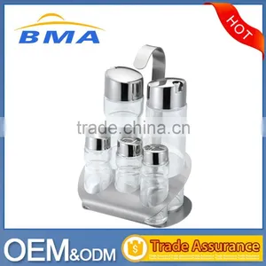 2016 Kitchen Accessories 5 Pieces Steel Cover Glass Condiment Set thumbnail-1