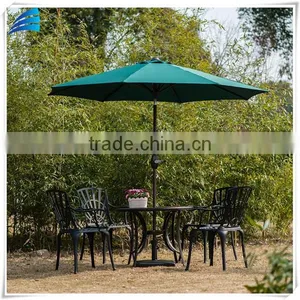 UV Resistant Treated Polyester Fabric, Waterproof,fade Resistant Patio Dark Green Garden Line Umbrella thumbnail-2