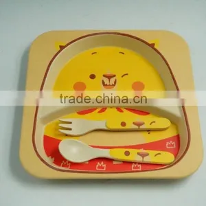 Green Best Selling Baby Bowl, Spoon Bowl Cup Bamboo Fiber Eco-friendly Baby Dinner Set thumbnail-5