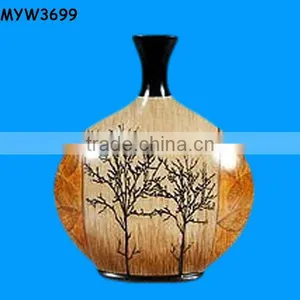 White Porcelain Antique Ceramic Gourd Ceramic Oriental Glazed Flower Vase thumbnail-1