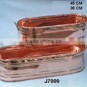 Oval Copper Planter With Mirror Polish thumbnail-1