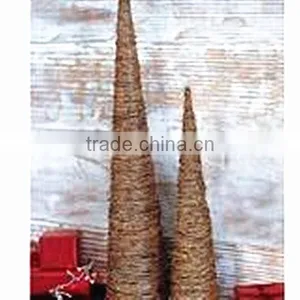 RH-YF43 Christmas Decoration Natural Rattan Ornament Cone Shape Tree thumbnail-1