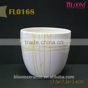 White Ceramic Cylinder Pot thumbnail-4